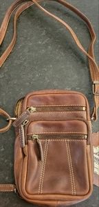 Rugged Earth Leather cross body travel purse